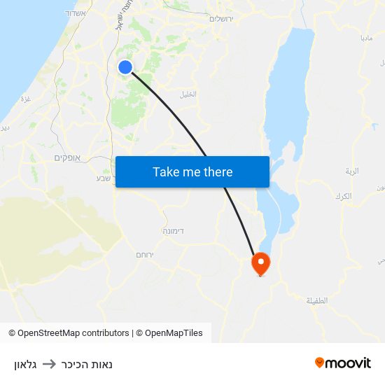 גלאון to נאות הכיכר map