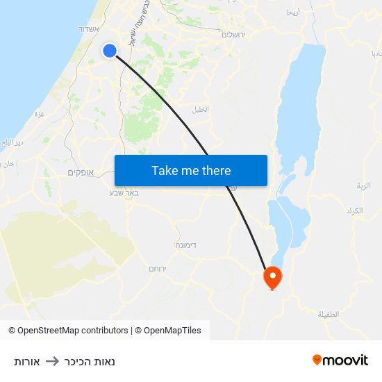 אורות to נאות הכיכר map