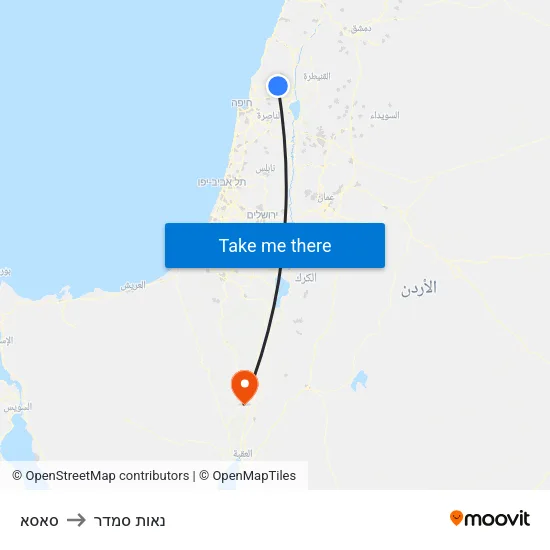 סאסא to נאות סמדר map