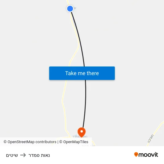 שיטים to נאות סמדר map