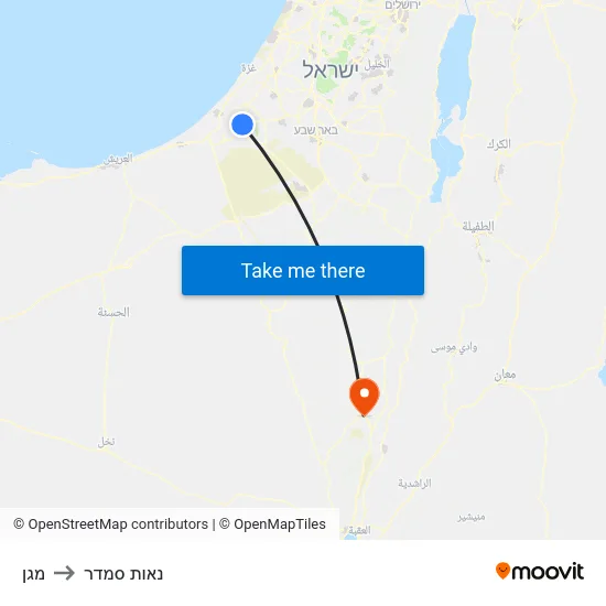 מגן to נאות סמדר map