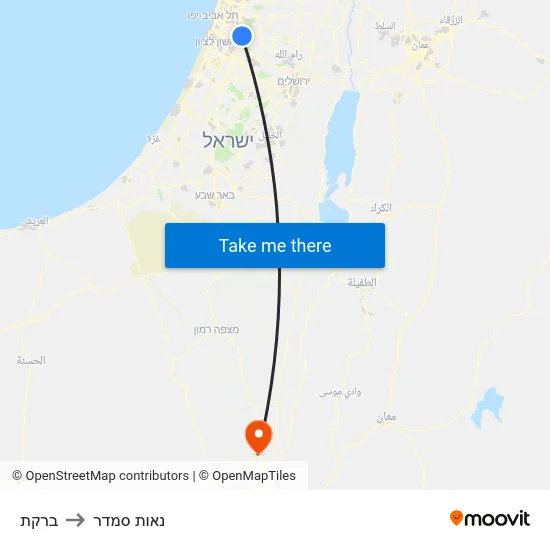 ברקת to נאות סמדר map