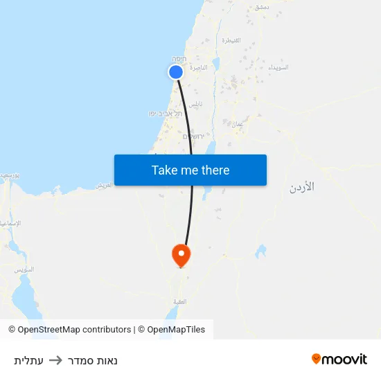 עתלית to נאות סמדר map