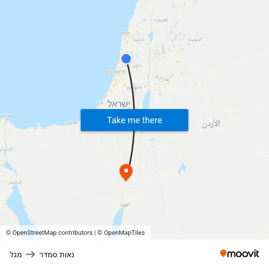מגל to נאות סמדר map