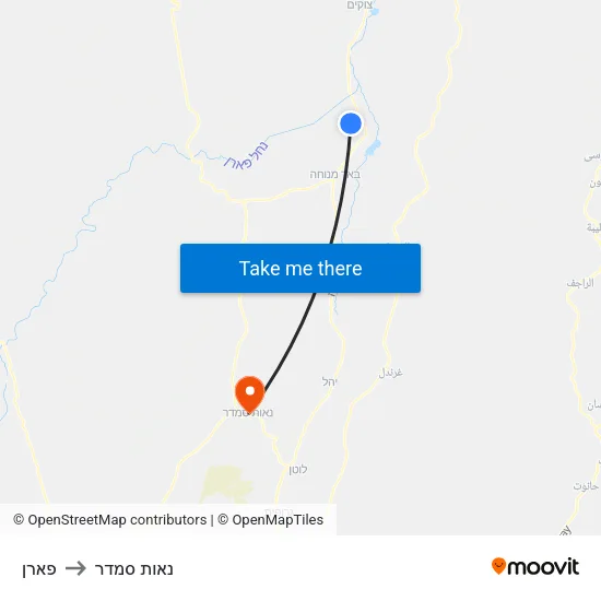 פארן to נאות סמדר map