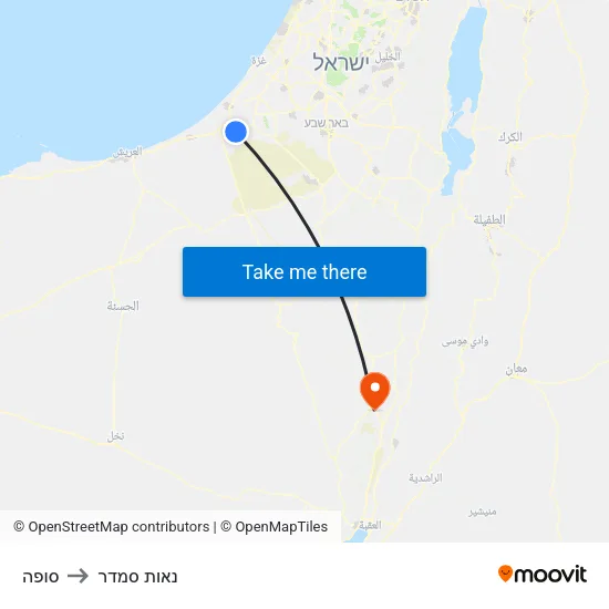 סופה to נאות סמדר map