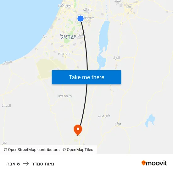 שואבה to נאות סמדר map