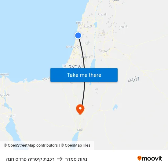 רכבת קיסריה פרדס חנה to נאות סמדר map