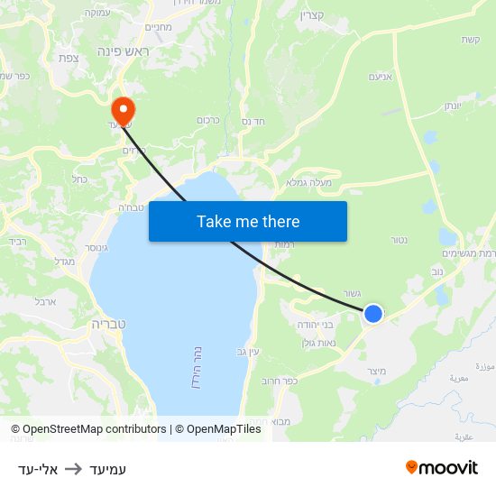 אלי-עד to עמיעד map