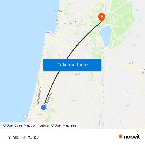 נווה ימין to עמיעד map