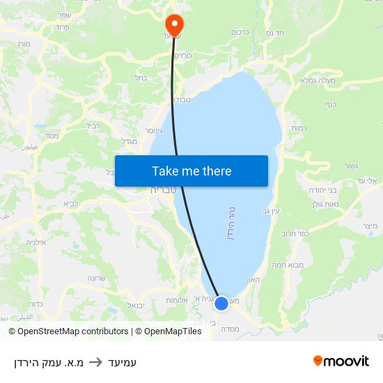 מ.א. עמק הירדן to עמיעד map