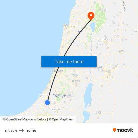 מעגלים to עמיעד map