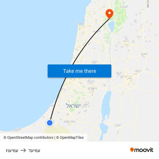 עמיעוז to עמיעד map