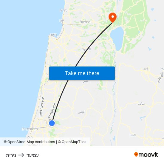 נירית to עמיעד map