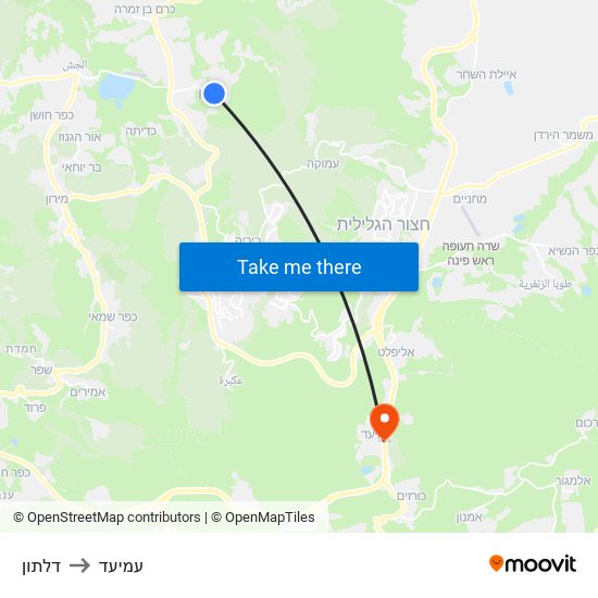 דלתון to עמיעד map