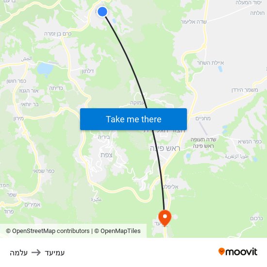 עלמה to עמיעד map