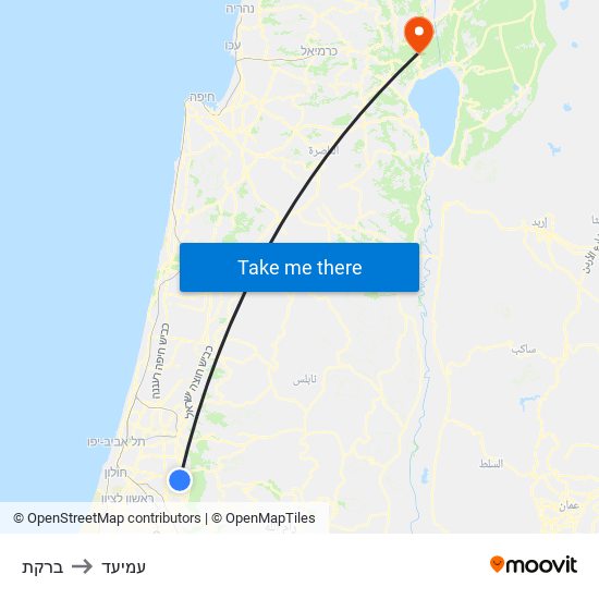 ברקת to עמיעד map