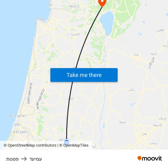 פסגות to עמיעד map