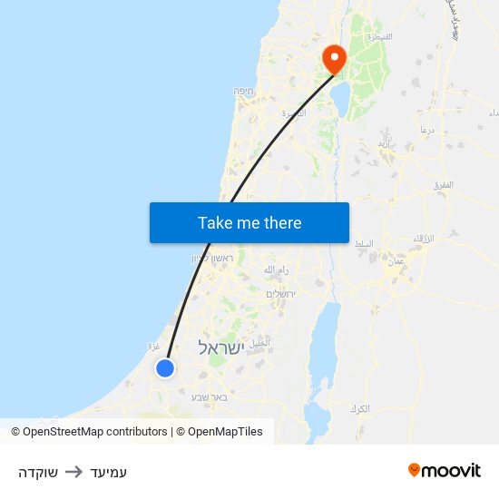 שוקדה to עמיעד map