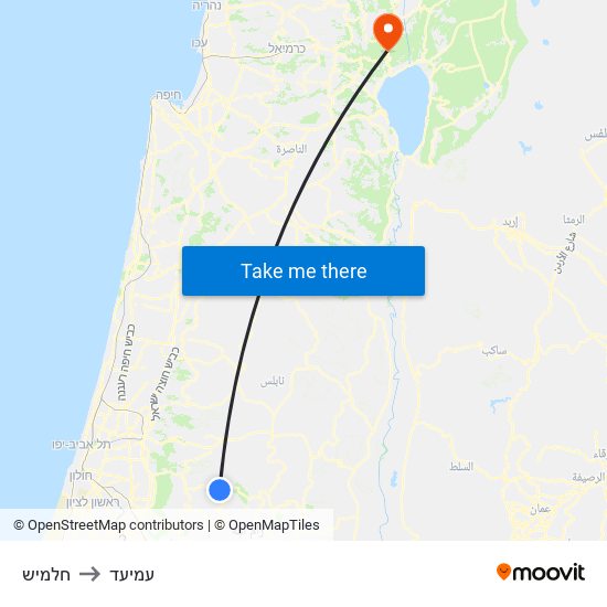 חלמיש to עמיעד map