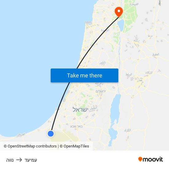 נווה to עמיעד map