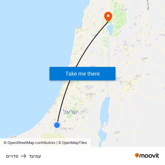 פדויים to עמיעד map