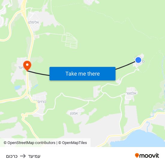 כרכום to עמיעד map