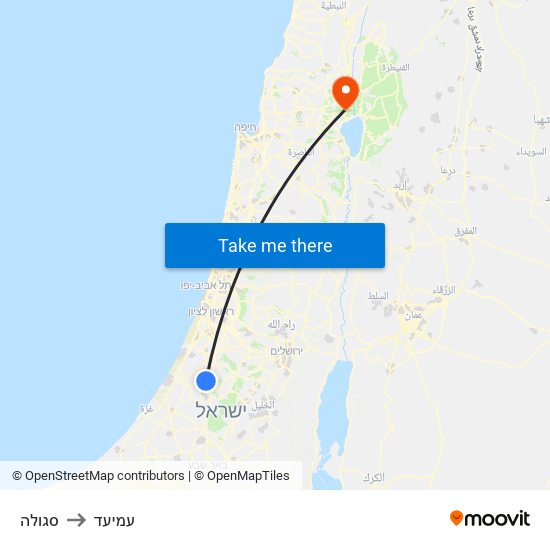 סגולה to עמיעד map