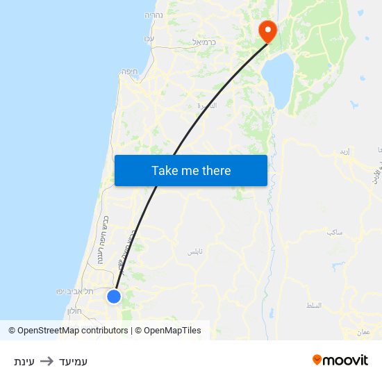 עינת to עמיעד map