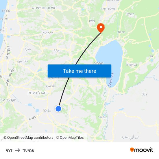 דחי to עמיעד map