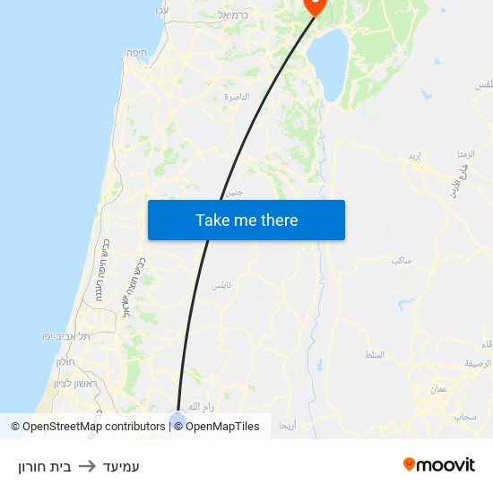 בית חורון to עמיעד map