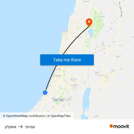 אשקלון to עמיעד map