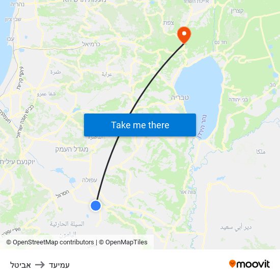 אביטל to עמיעד map