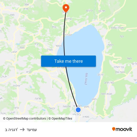 דגניה ב' to עמיעד map