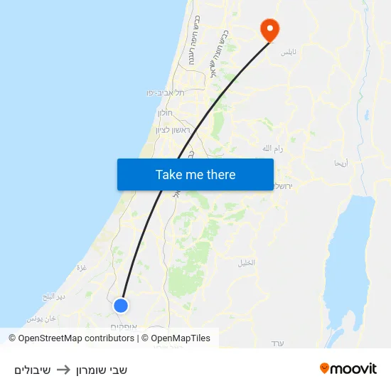 שיבולים to שבי שומרון map