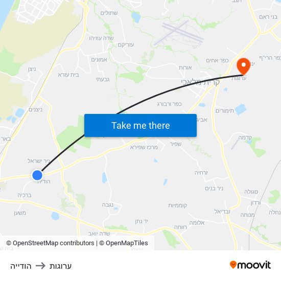 הודייה to ערוגות map