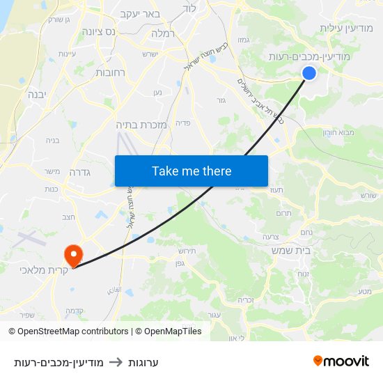 מודיעין-מכבים-רעות to ערוגות map