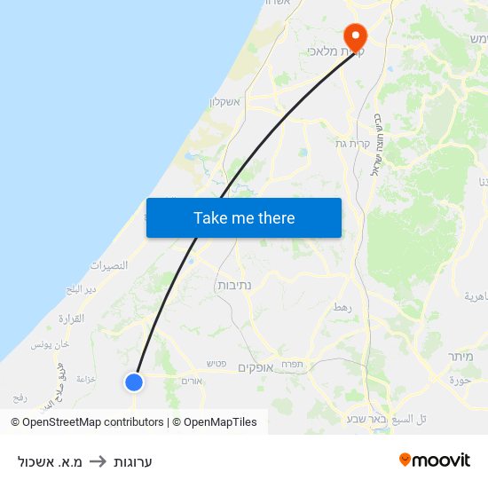 מ.א. אשכול to ערוגות map