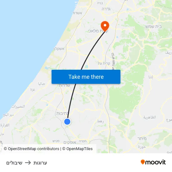 שיבולים to ערוגות map