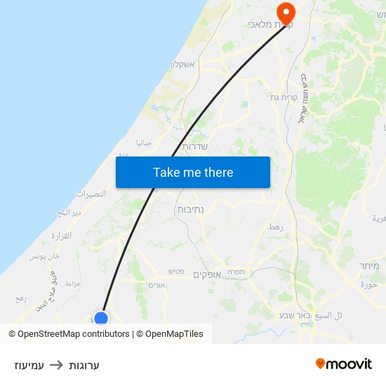 עמיעוז to ערוגות map