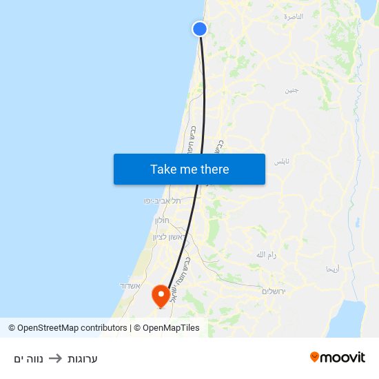 נווה ים to ערוגות map