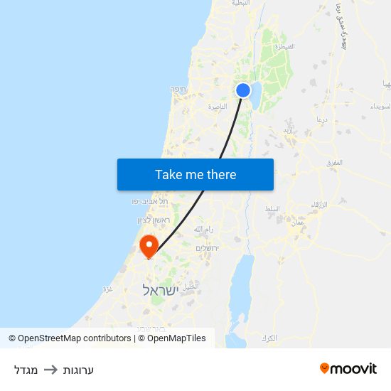 מגדל to ערוגות map