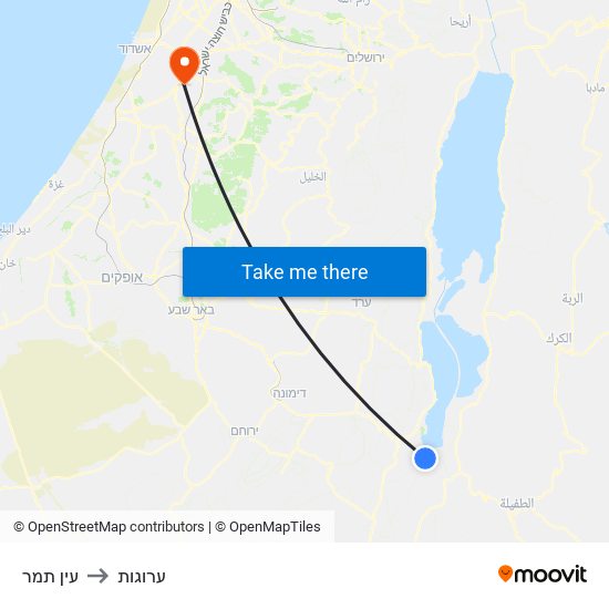 עין תמר to ערוגות map