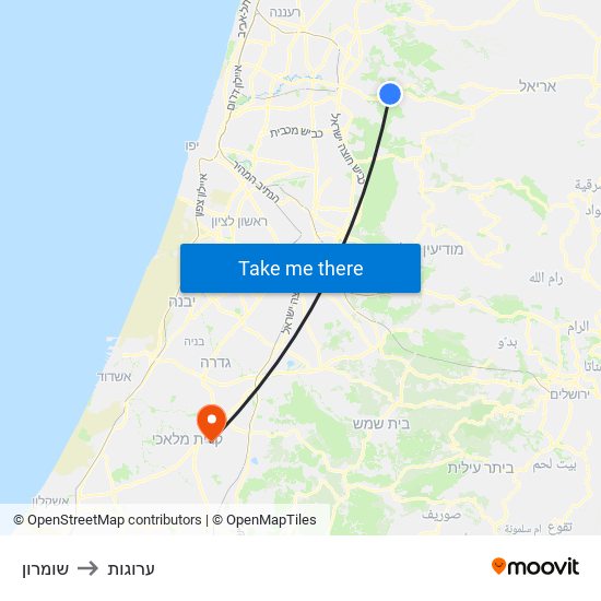 שומרון to ערוגות map