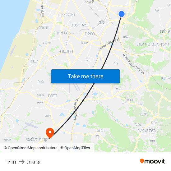 חדיד to ערוגות map