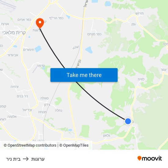 בית ניר to ערוגות map