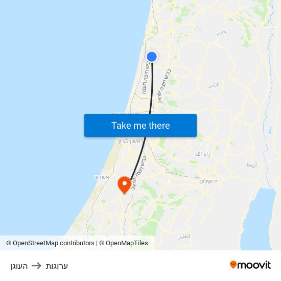 העוגן to ערוגות map