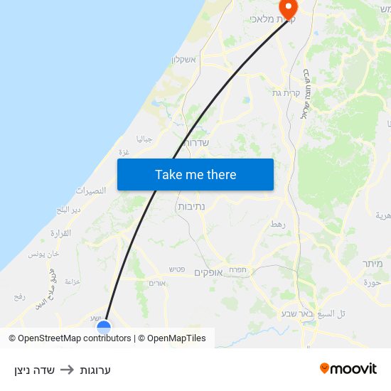 שדה ניצן to ערוגות map