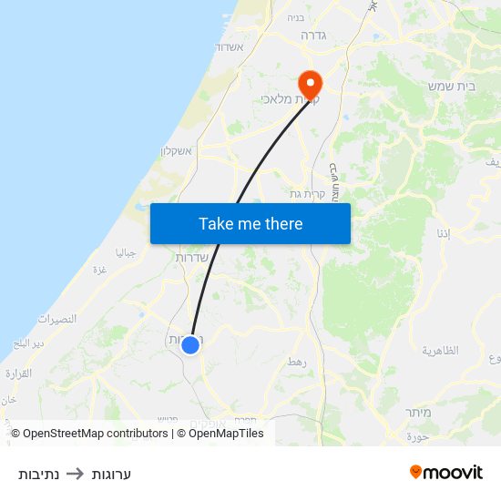 נתיבות to ערוגות map