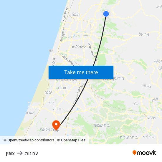 צופין to ערוגות map